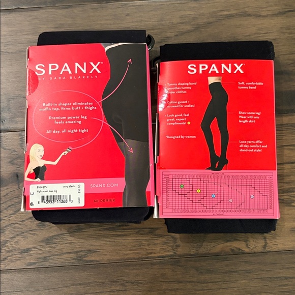New With Tags Two Pairs Spanx Tights - one high waisted and one regular - Picture 2 of 4